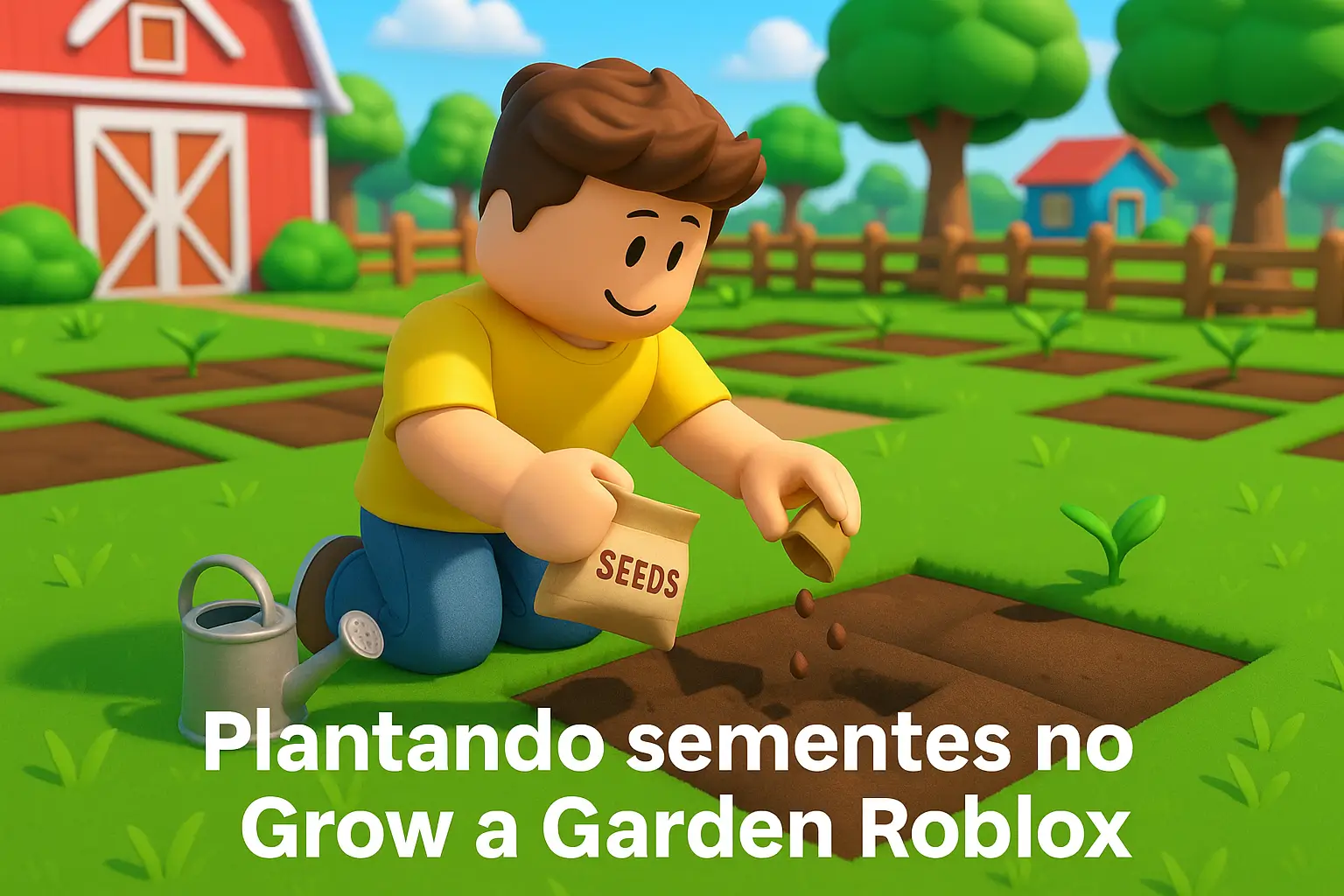 Plantando sementes no Grow a Garden